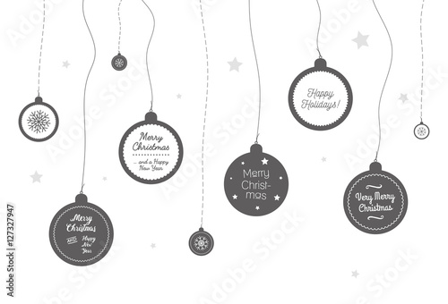 Merry Christmas Bulbs. Vector Illustration