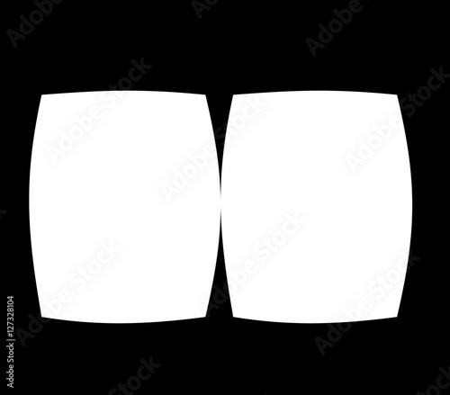 Virtual reality glasses screen vector frame template.