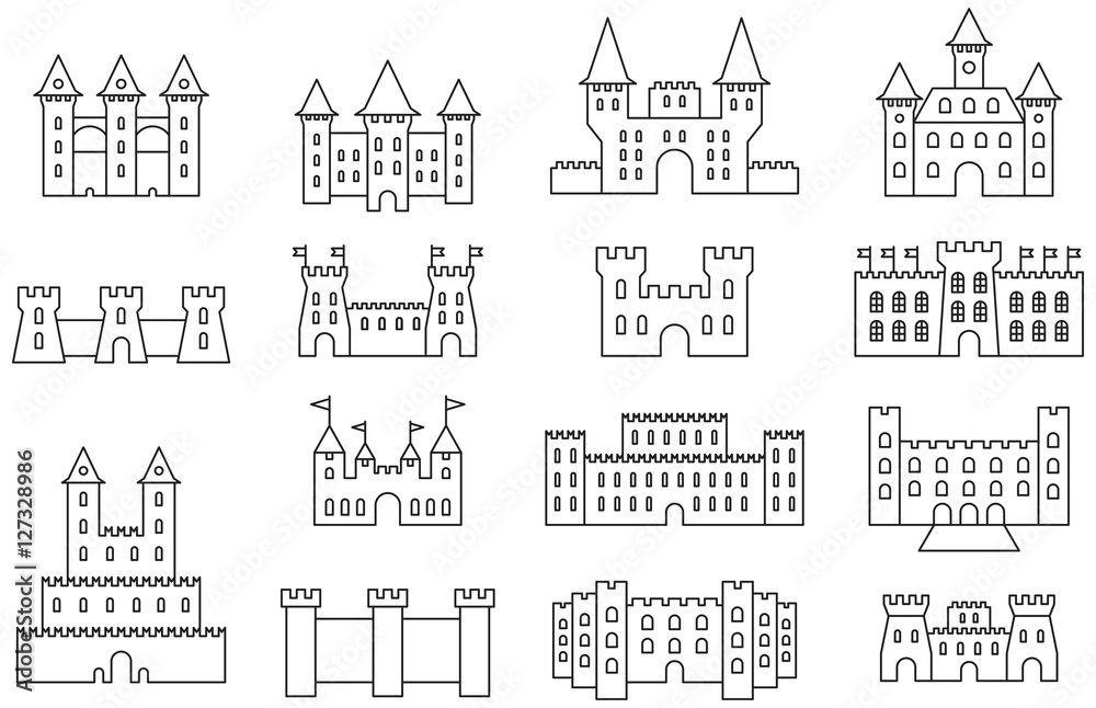 CASTLES & FORTRESS outline icons