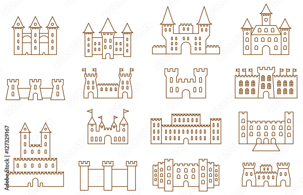 CASTLES outline icons pack