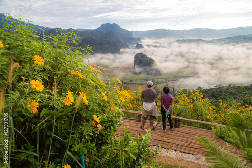 Morning fog on sunrise in the Phulanka, Phayao