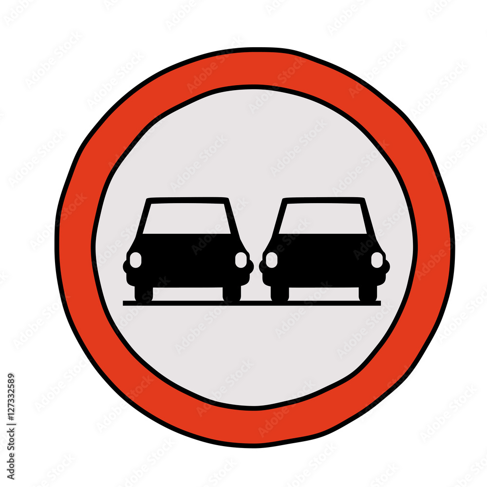 Red and white road sign icon. Street information warning and guide theme. Isolated design. Vector illustration