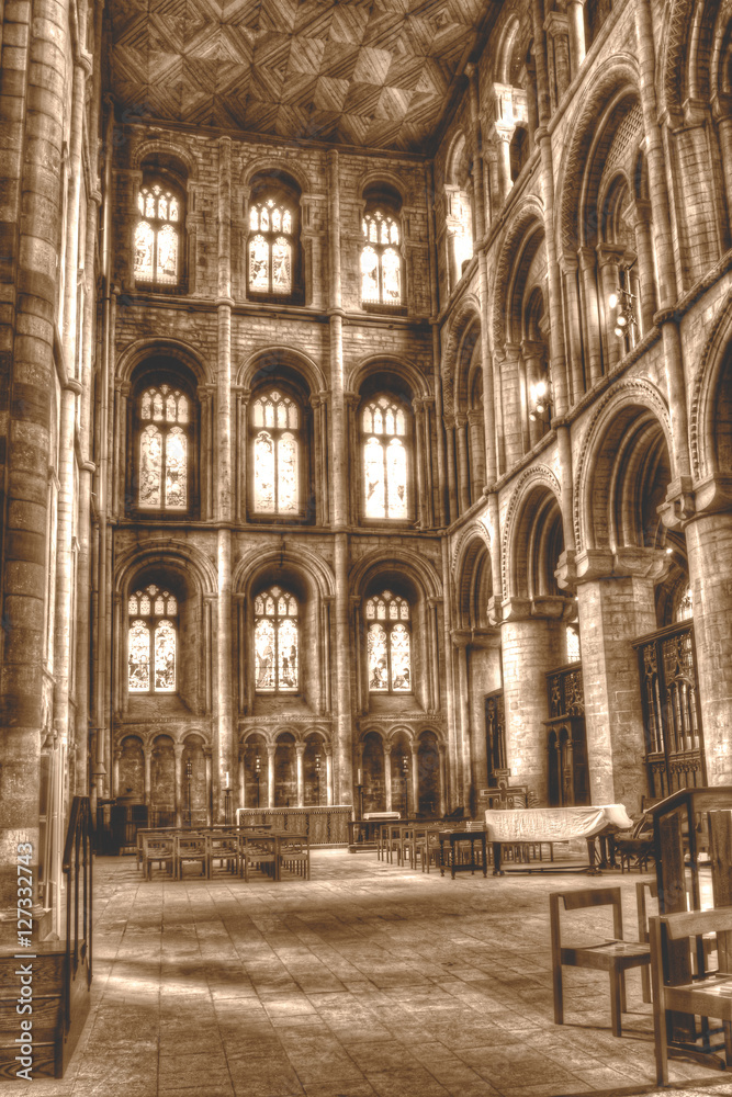 Peterborough Cathedral The North Transcept A HDR Sepia Tone