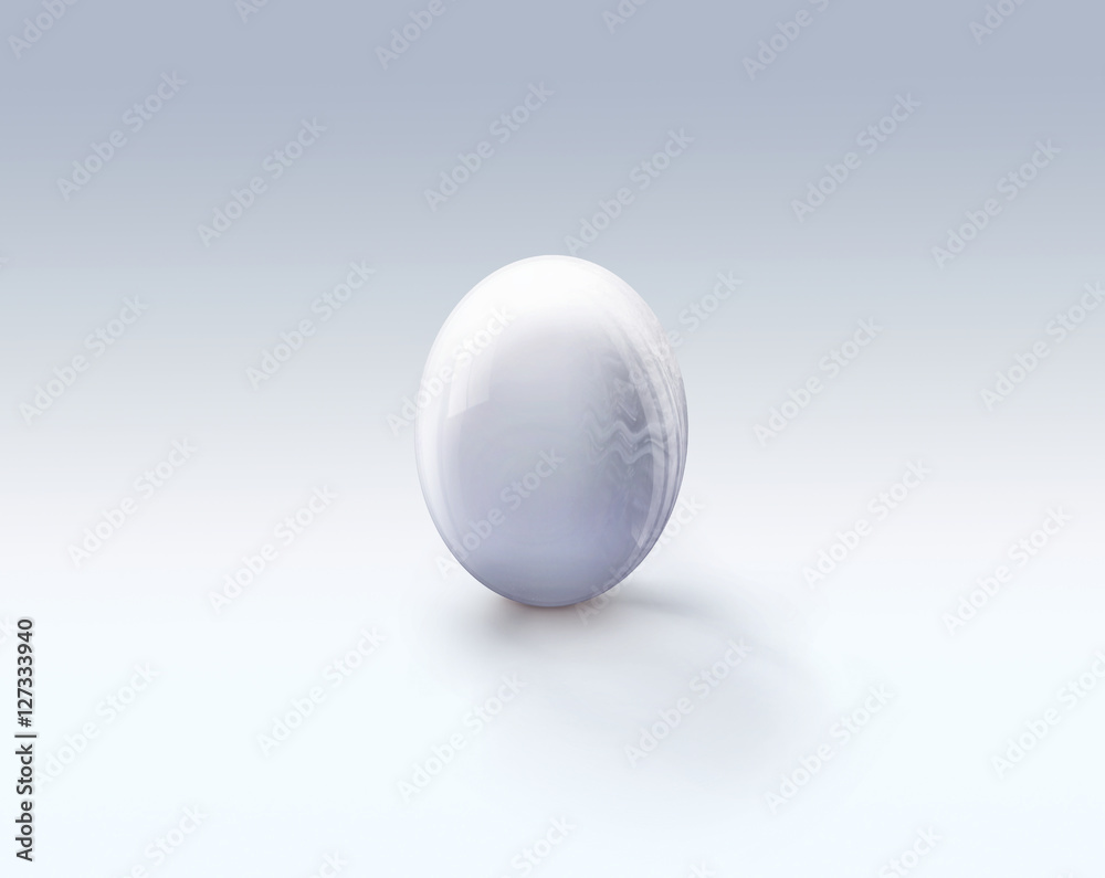 An illustration of a glassy egg on the grey background.