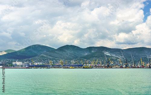 Panorama of Novorossiysk commercial sea port