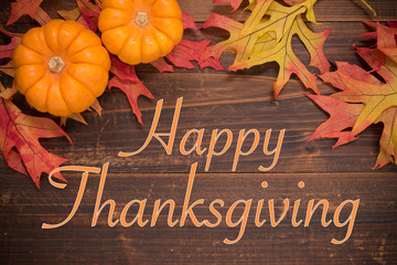 Thanksgiving Celebration - Autumn leaves and pumpkins