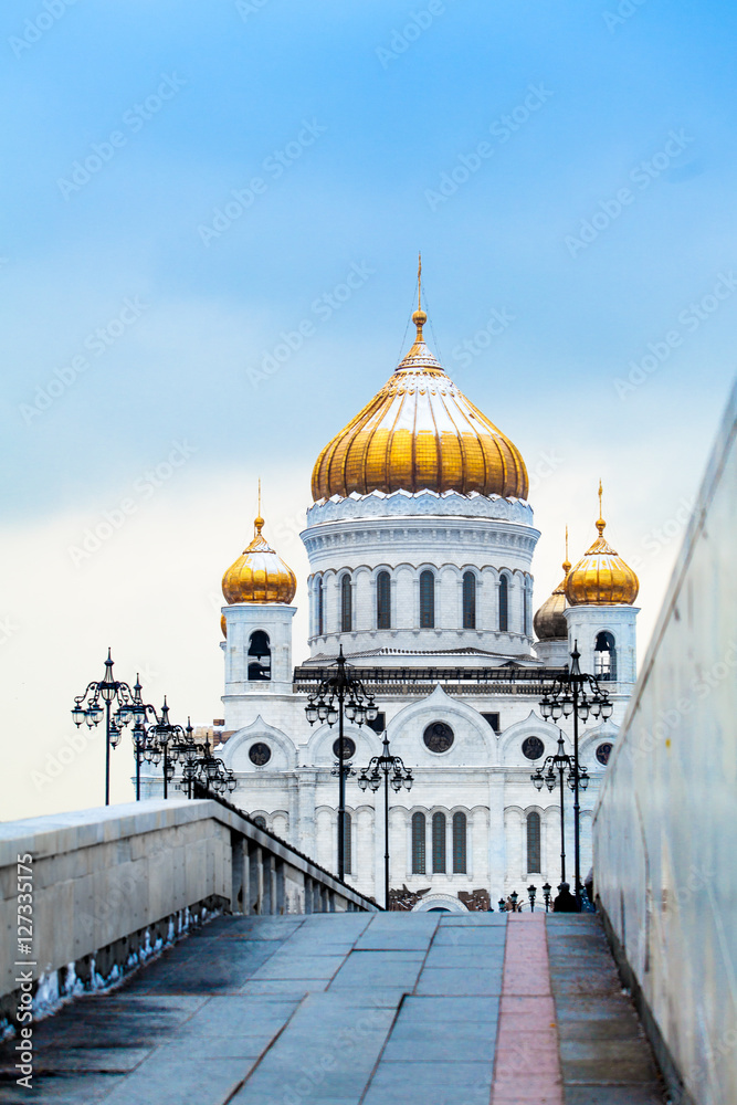 view of Moscow Cathedral of Christ the Savior in Moscow, Russia