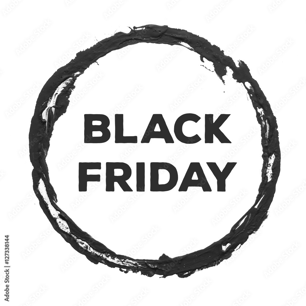 Black friday banner. Gouache stamp.