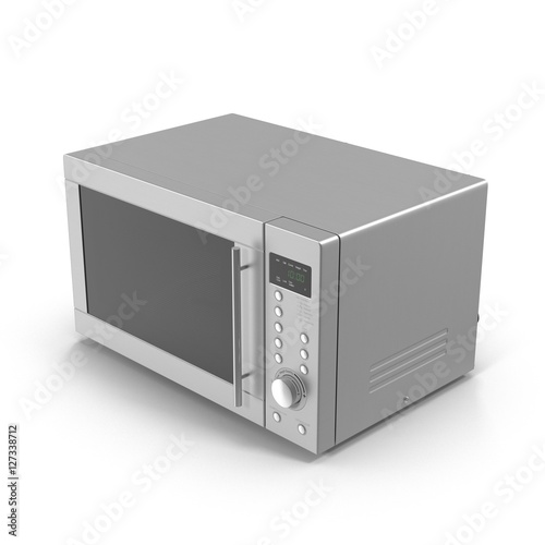 Microwave oven on a white. 3D illustration