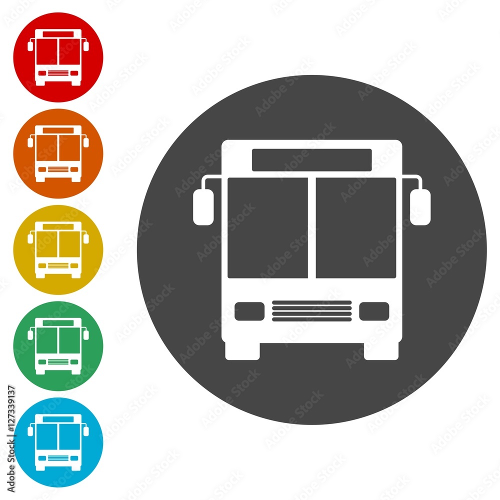 Bus icons set Bus icons set