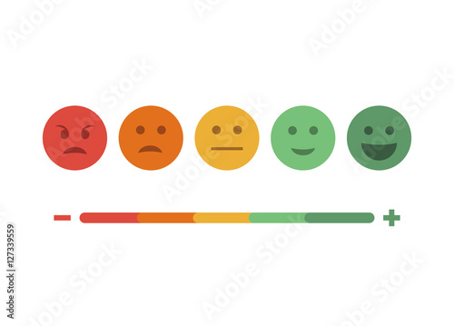 Feedback emoticon flat design icon set