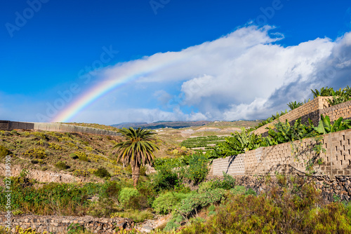 Rainbow on Tenerife countryside