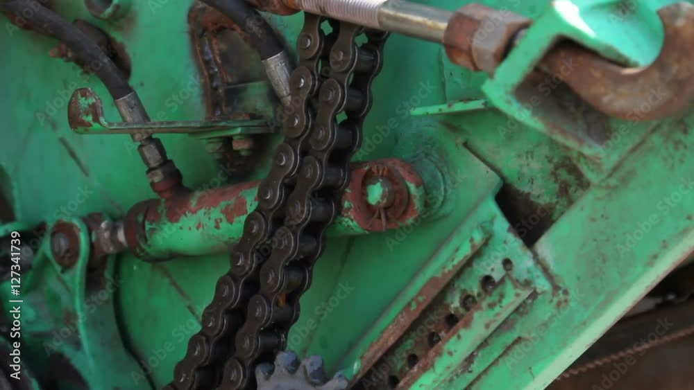 CLose up part of combine harvester CLose up part of combine harvester