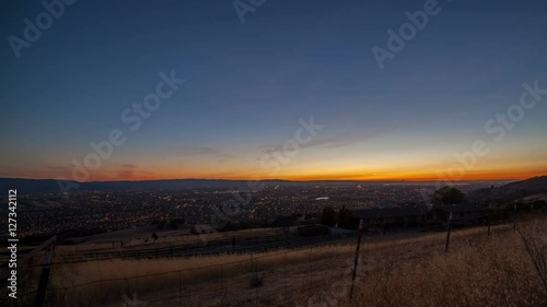 View of the Silicon Valley from Mount Hamilton at sunset.
