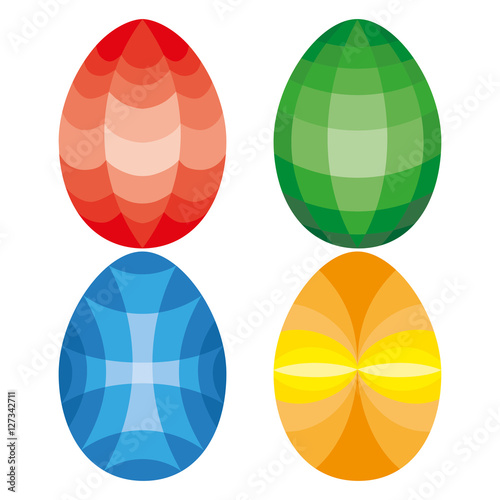 Easter eggs vector icons flat style.