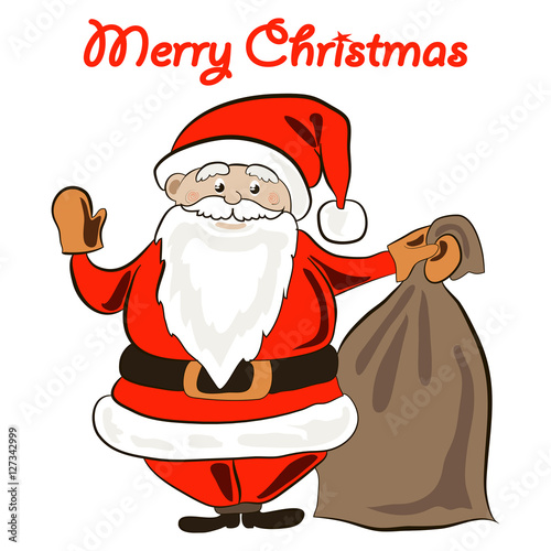 santa with a present bag