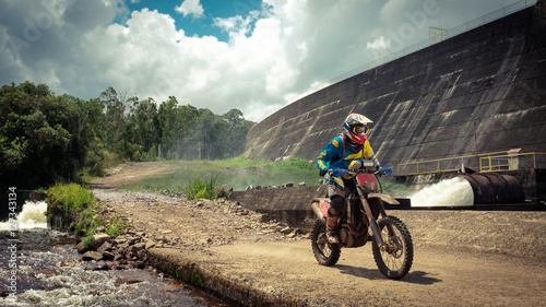off road dirt bike rider by...