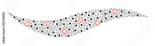 elegante Welle aus Sterne - Vektor Motiv für Weihnachten oder Advent