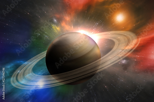 Fototapeta Naklejka Na Ścianę i Meble -  Planet Saturn Galaxy