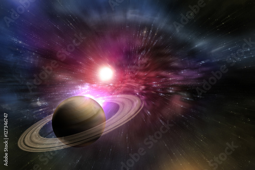 Fototapeta Naklejka Na Ścianę i Meble -  Planet Saturn Galaxy