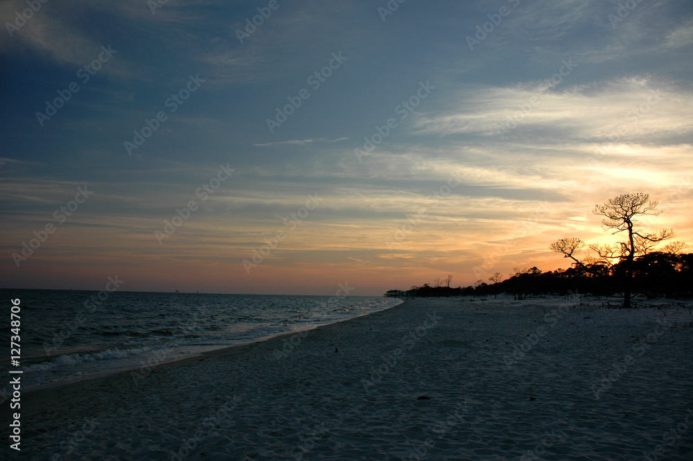 Sunset Sunrise on Dauphin Island Beach in Alabama
