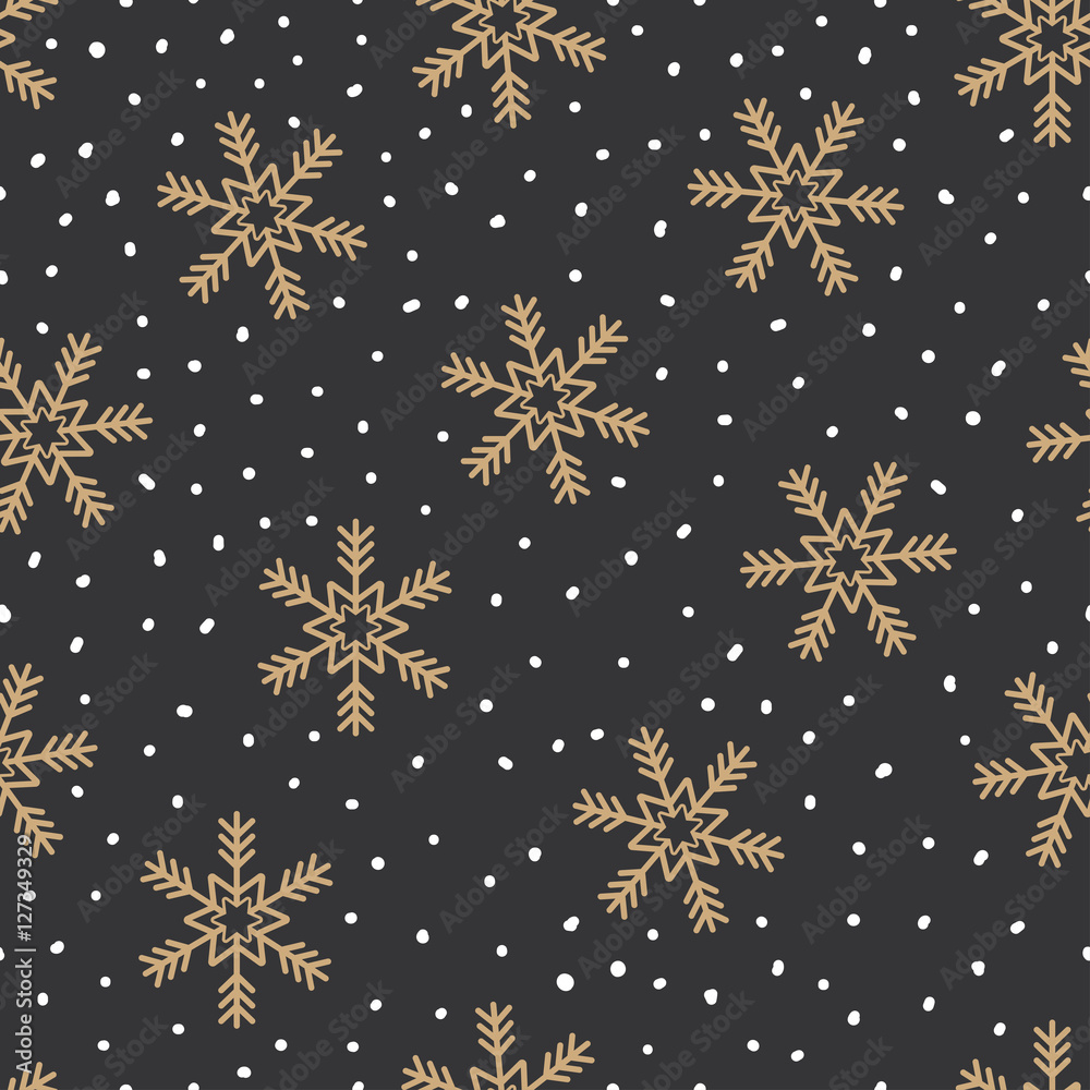 Christmas seamless pattern with snowflakes