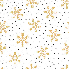 Keuken achterwand Kerstmis motieven patronen Naadloos kerstpatroon met sneeuwvlokjes  © AgataCreate