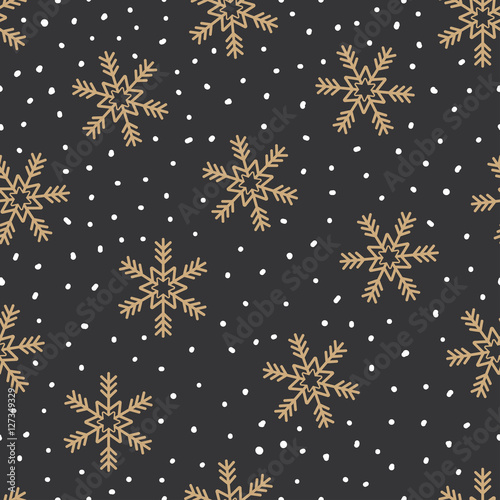 Christmas seamless pattern with snowflakes