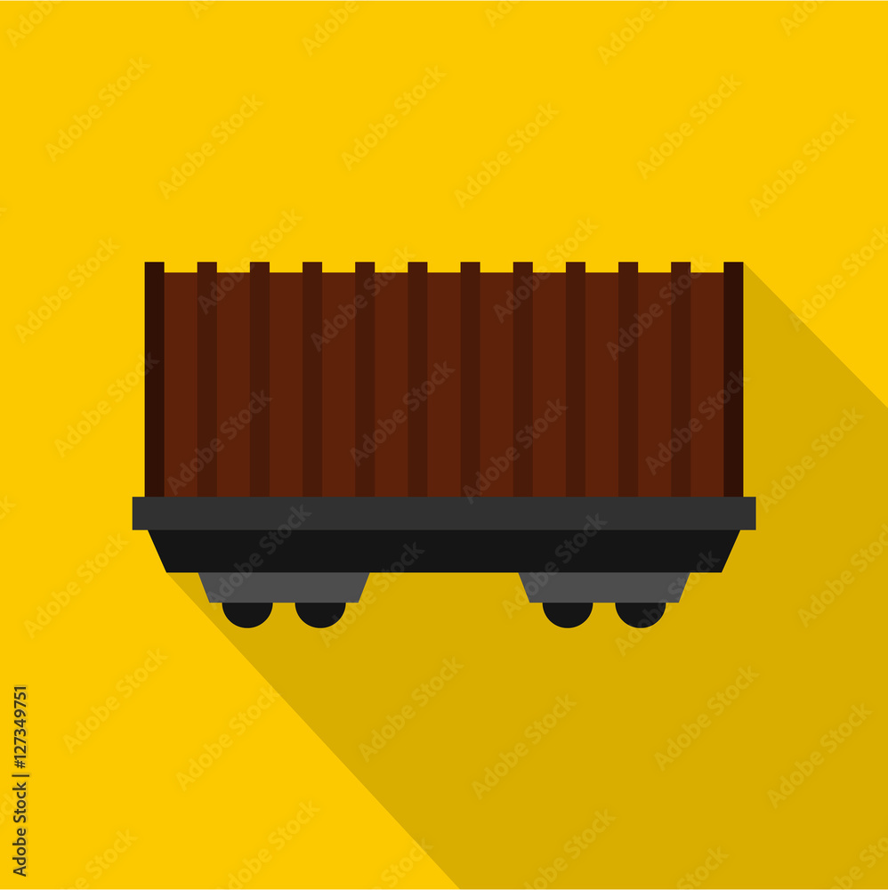 Cargo wagon icon. Flat illustration of cargo wagon vector icon for web design Cargo wagon icon. Flat illustration of cargo wagon vector icon for web design