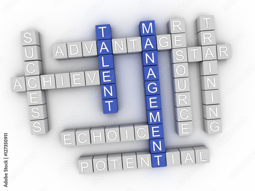 3d image Talent Management word cloud concept Stock Illustration