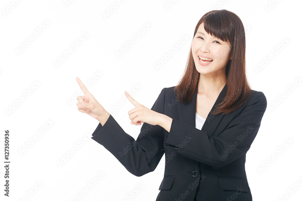 女性 ビジネス 指差し 女性 ビジネス 指差し