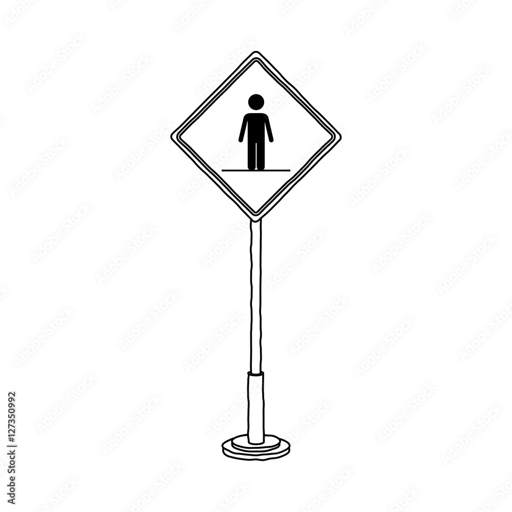 walker road sign icon. Street information warning and guide theme. Isolated design. Vector illustration walker road sign icon. Street information warning and guide theme. Isolated design. Vector illustration