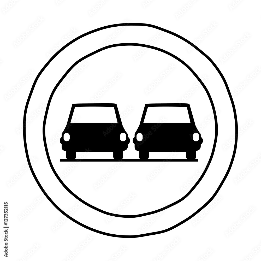 car road sign icon. Street information warning and guide theme. Isolated design. Vector illustration car road sign icon. Street information warning and guide theme. Isolated design. Vector illustration