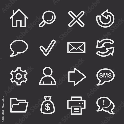 Web and internet, home and search, folder and print, arrows and