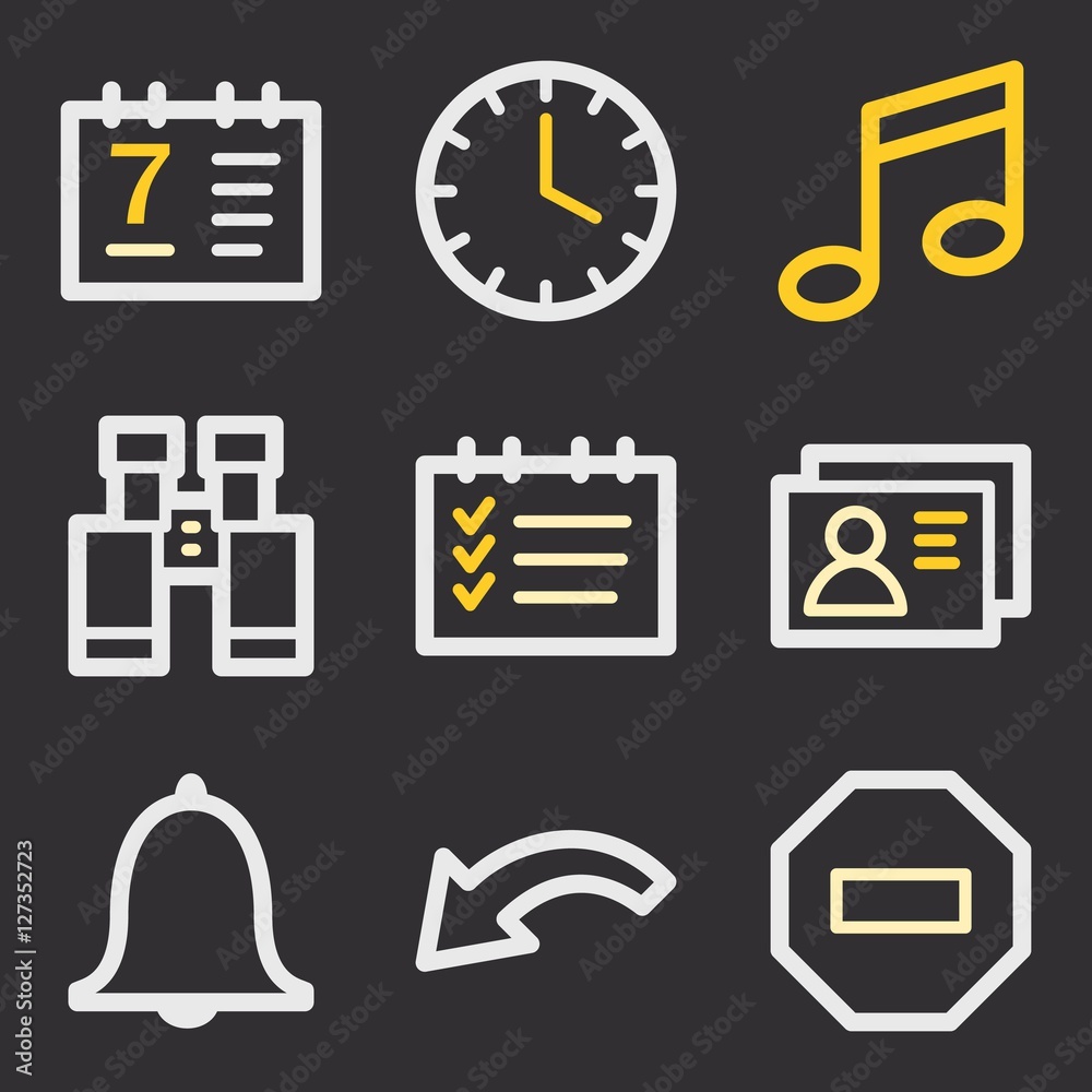 Documents web icons set. Office and CRM mobile symbols.