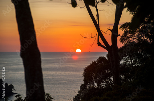 Sunset at Manuel Antonio Beach in Costa Rica.
