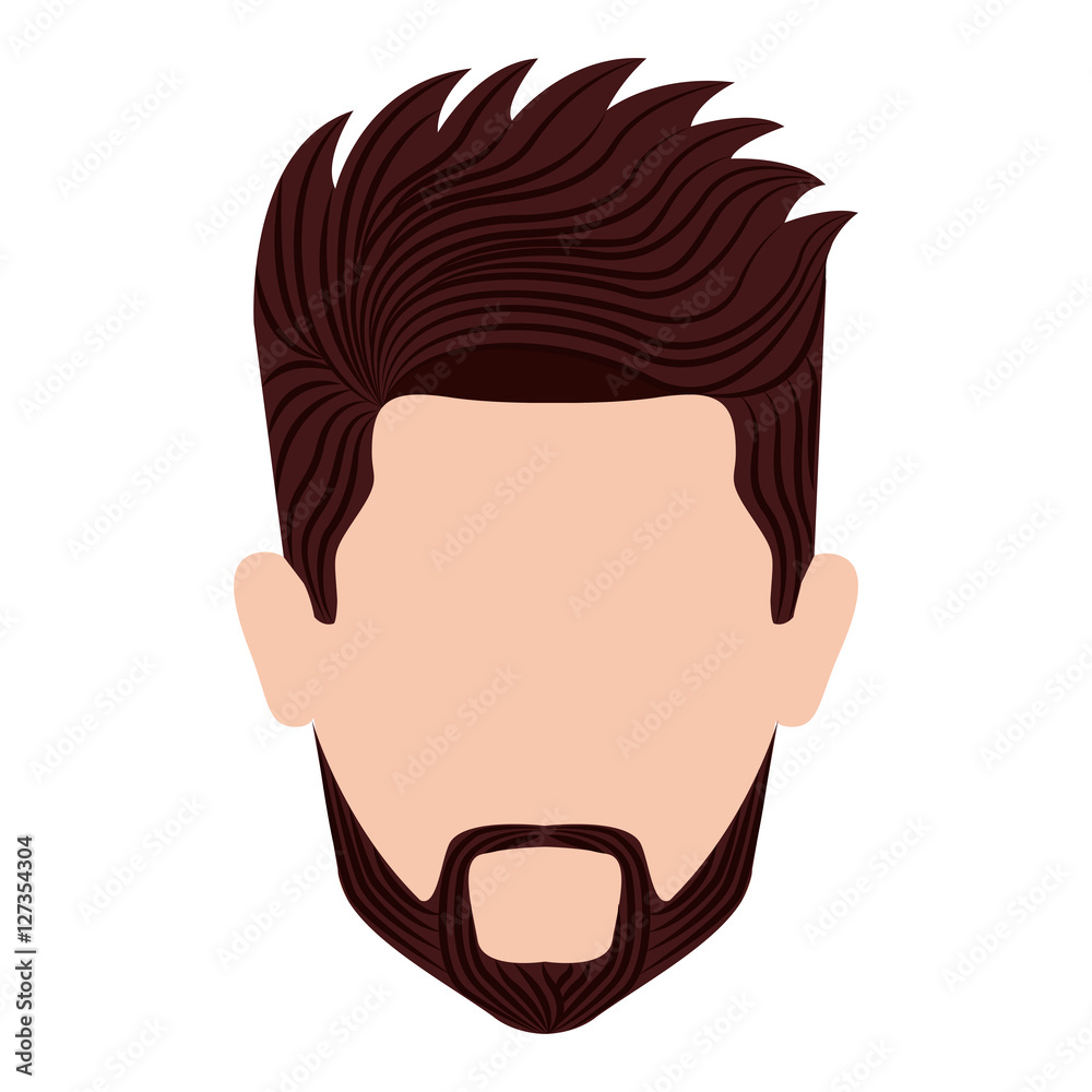 Man head icon. Male avatar person human and people theme. Isolated design. Vector illustration