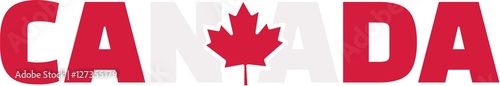 Canada word with flag