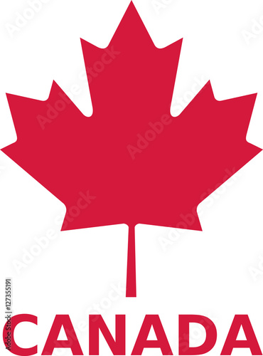 Maple leaf with canada word