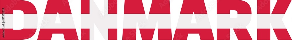 Naklejka premium Denmark flag word Danmark