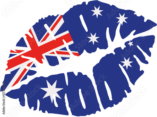 Australia flag kiss
