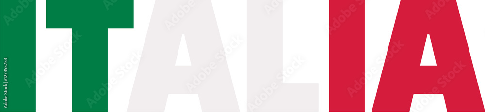 Italy flag word Italia Italy flag word Italia