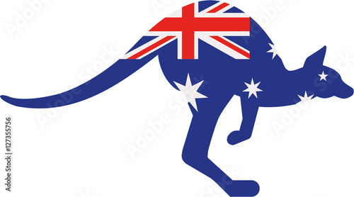 Australia flag kangaroo