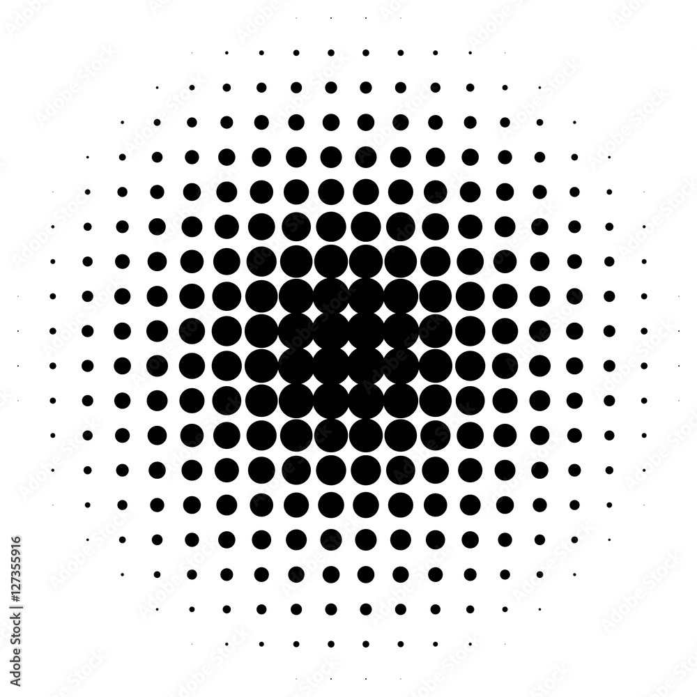 Vecteur Stock Halftone circles, halftone dots pattern. Monochrome half-tone  | Adobe Stock