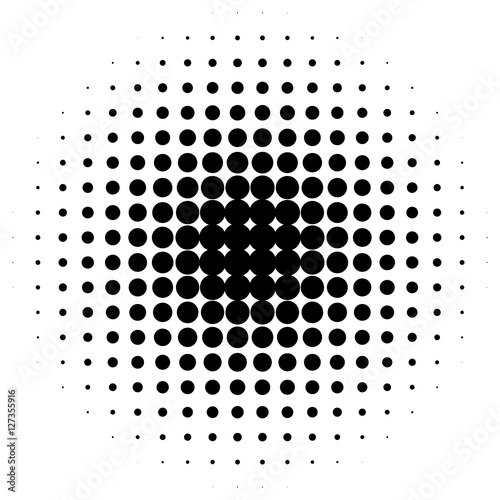 Halftone circles, halftone dots pattern. Monochrome half-tone