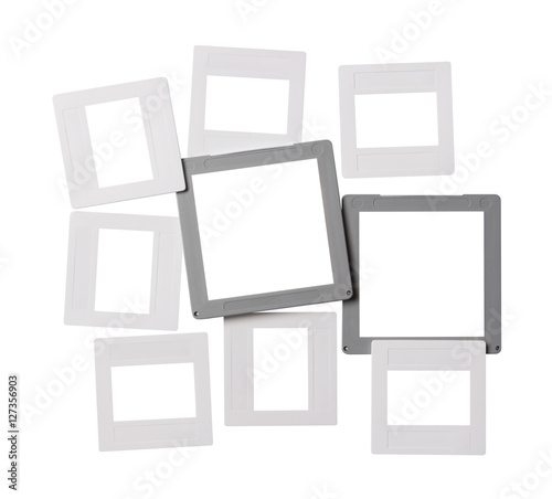 120 and 135 format slide frames isolated on white background