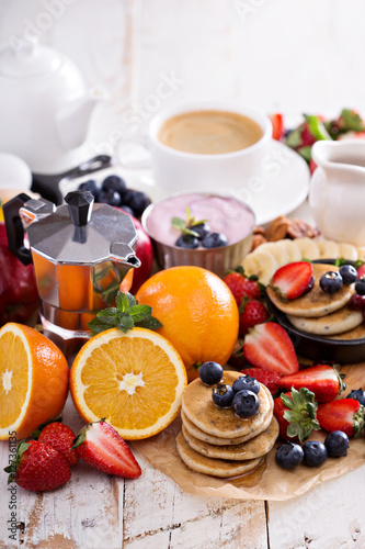 Brigt and colorful breakfast ingredients