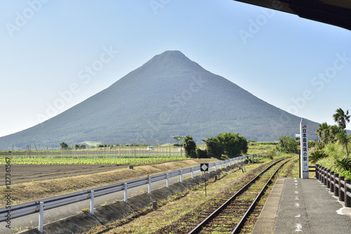 開聞岳がみえる風景