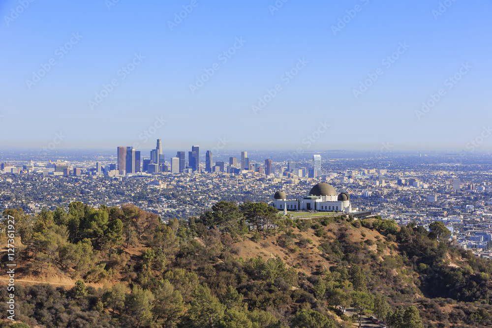 Los Angeles afternoon cityscape with Griffith Observatory Los Angeles afternoon cityscape with Griffith Observatory