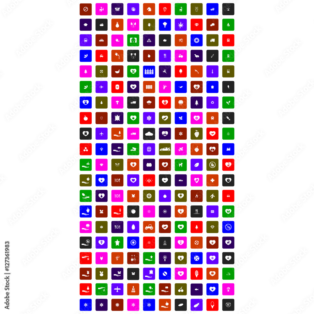 colorful of flat icons
